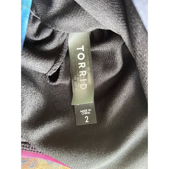 Torrid Womens Wireless Flutter Sleeve Bikini Top Size 2XL Tie Dye Keyhole Beach - Picture 6 of 12